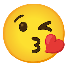 Face Blowing a Kiss Emoji on Google Android and Chromebooks