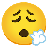 face-exhaling Emoji google