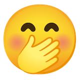 face-with-hand-over-mouth Emoji google