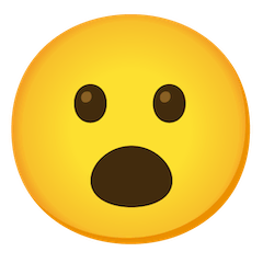Überraschtes Gesicht mit geöffnetem Mund Emoji Google Android, Chromebook