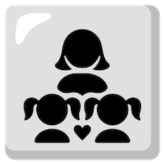 👩‍👧‍👧 Familia con una madre y dos hijas Emoji en Google Android, Chromebooks