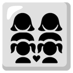 Familia con dos madres y dos hijas Emoji Google Android, Chromebook