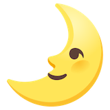 first-quarter-moon-face Emoji google