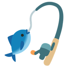 Angelrute und Fisch Emoji Google Android, Chromebook