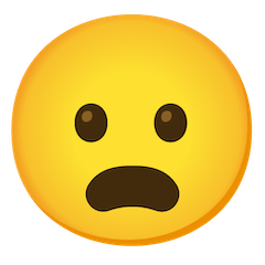 Gesicht mit gerunzelter Stirn und geöffnetem Mund Emoji Google Android, Chromebook