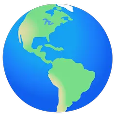 Глобус с Северной и Южной Америками Эмодзи на Google Android и Chromebook