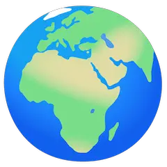 Глобус с Европой и Африкой Эмодзи на Google Android и Chromebook