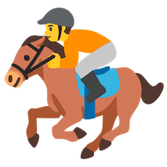 🏇 Jockey sur un cheval de course Émoji sur Google Android, Chromebooks