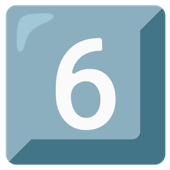 Tecla do número seis Emoji Google Android, Chromebook