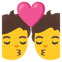 Uomo e donna che si baciano Emoji Google Android, Chromebook