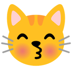 Cara de gato dando un beso Emoji Google Android, Chromebook