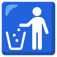 Simbolo che indica di gettare i rifiuti negli appositi contenitori Emoji Google Android, Chromebook