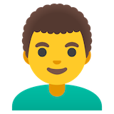 man-curly-haired Emoji google