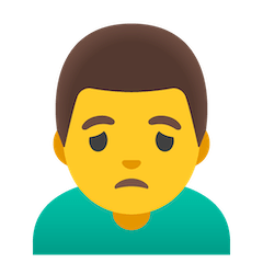 Man Frowning Emoji on Google Android and Chromebooks