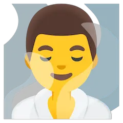 🧖‍♂️ Uomo che fa la sauna Emoji su Google Android, Chromebooks