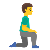 man-kneeling-facing-right Emoji google