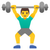 man-lifting-weights Emoji google