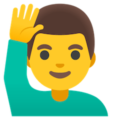 🙋‍♂️ Man Raising Hand Emoji on Google Android and Chromebooks