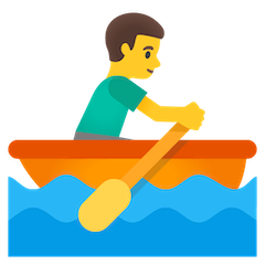 Homem a remar um barco Emoji Google Android, Chromebook