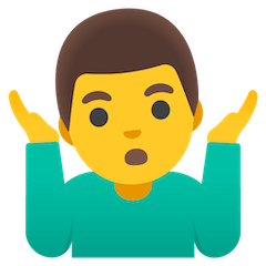 Man Shrugging Emoji on Google Android and Chromebooks