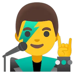 👨‍🎤 Hombre cantante Emoji en Google Android, Chromebooks