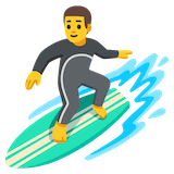 man-surfing Emoji google
