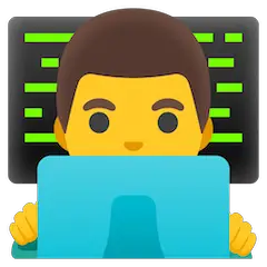👨‍💻 Man Technologist Emoji on Google Android and Chromebooks