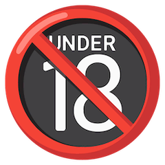 Запрещено для лиц младше восемнадцати лет Эмодзи на Google Android и Chromebook
