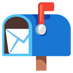 Открытый почтовый ящик с поднятым флажком Эмодзи на Google Android и Chromebook