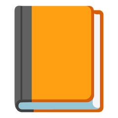 Libro di testo arancione Emoji Google Android, Chromebook