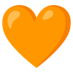 Оранжевое сердце Эмодзи на Google Android и Chromebook