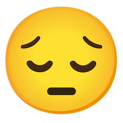 Faccina pensierosa triste Emoji Google Android, Chromebook