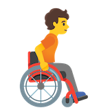 person-in-manual-wheelchair-facing-right Emoji google