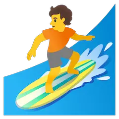 Person Surfing Emoji on Google Android and Chromebooks