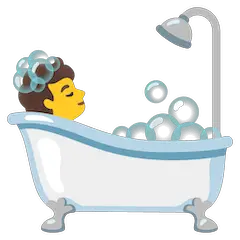 Person Taking Bath Emoji on Google Android and Chromebooks