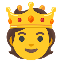 Человек с короной Эмодзи на Google Android и Chromebook