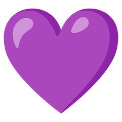 Coração roxo Emoji Google Android, Chromebook