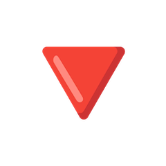 Triângulo vermelho apontado para baixo Emoji Google Android, Chromebook
