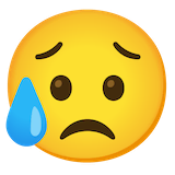 sad-but-relieved-face Emoji google