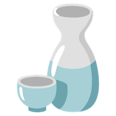 Sake-Flasche und -Tasse Emoji Google Android, Chromebook