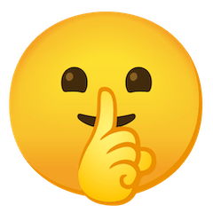 Лицо с жестом «тише» Эмодзи на Google Android и Chromebook