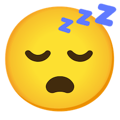 Cara durmiendo Emoji Google Android, Chromebook