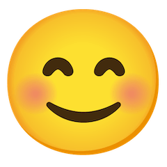😊 Lächelndes Gesicht mit zusammen­gekniffenen Augen Emoji auf Google Android, Chromebook