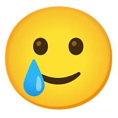 Smiling Face With Tear Emoji on Google Android and Chromebooks