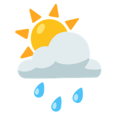 🌦️ Sole dietro a una nuvola carica di pioggia Emoji su Google Android, Chromebooks