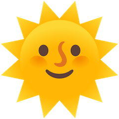 Soleil avec visage Émoji Google Android, Chromebook