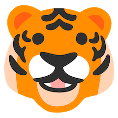 Tête de tigre Émoji Google Android, Chromebook