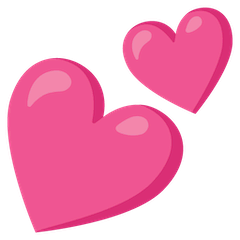 Dos corazones Emoji Google Android, Chromebook