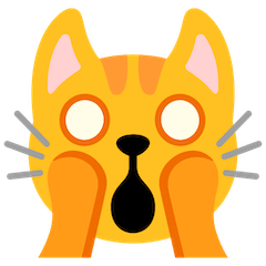 Cara de gato a gritar com medo Emoji Google Android, Chromebook