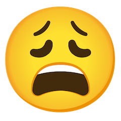 😩 Weary Face Emoji on Google Android and Chromebooks